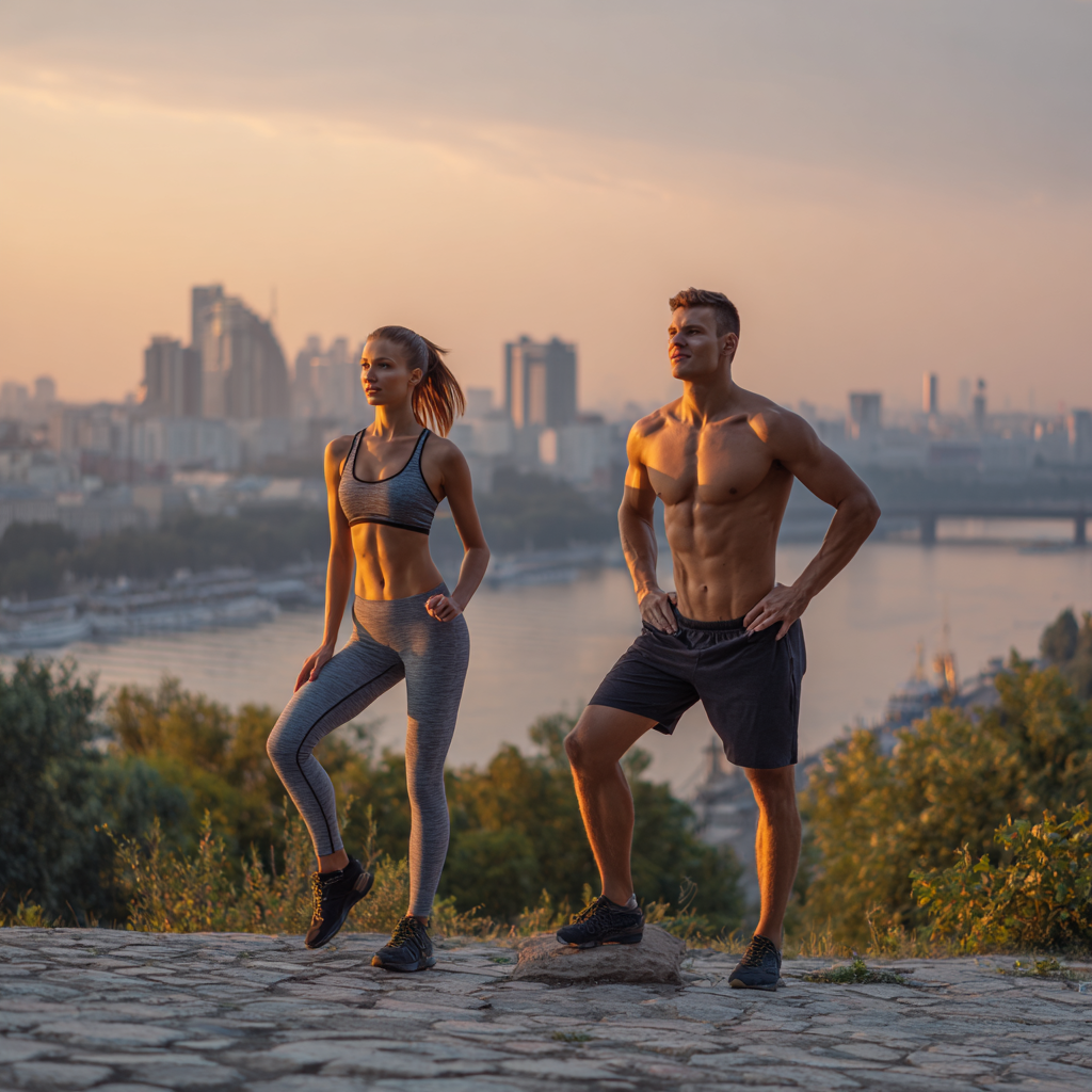 Pessoa meditando ao nascer do sol com energia e foco